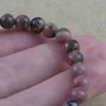 Pulsera 6mm de Rodonita rosa/negro - Imagen 2