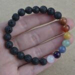 Pulsera 8mm de Siete Chakras con lava