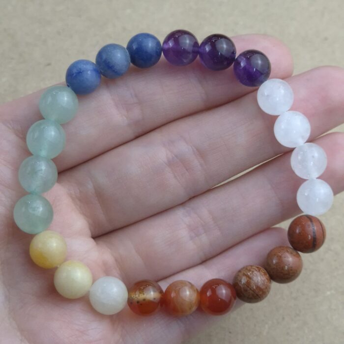 Pulsera 8mm de Siete Chakras sin lava - Imagen 1