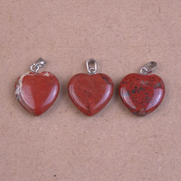 Dije corazón de Jaspe rojo - Imagen 1
