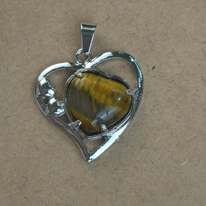 Dije Corazon metal de Ojo de tigre - Imagen 1