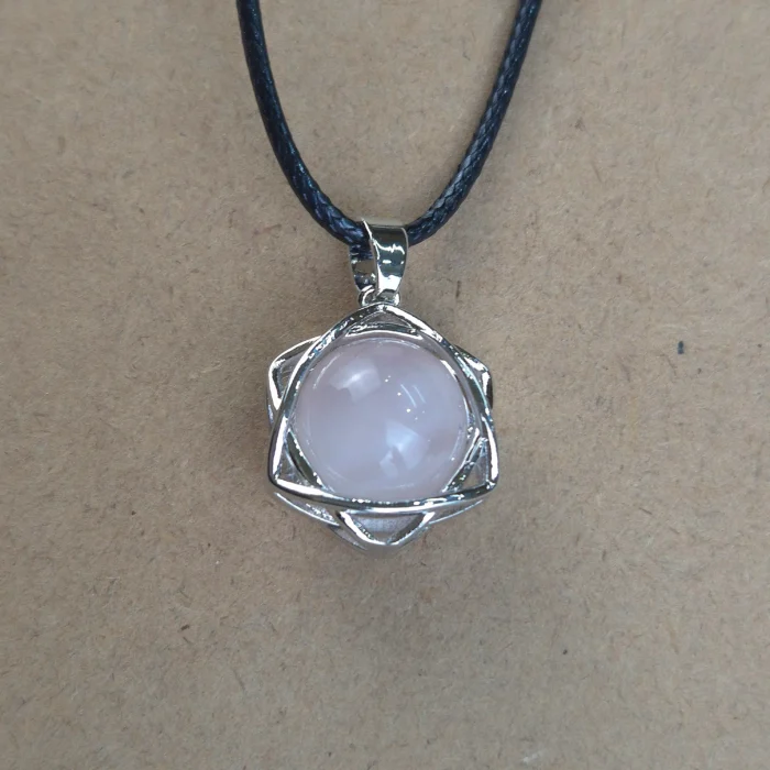 DEDC42-1.webp Dije Estrella david con cordon de Cuarzo rosa - Imagen 1