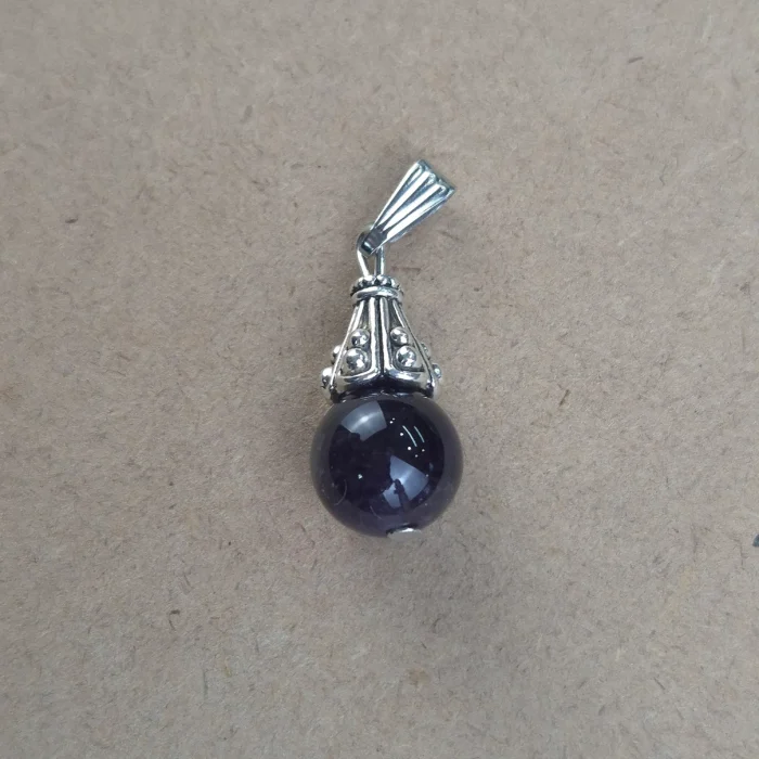 Dije Esfera con engarce de metal de Amatista - Imagen 1