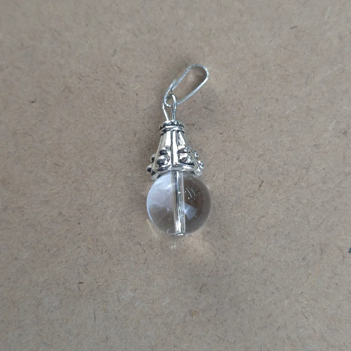 DESEM40-1.webp Dije Esfera con engarce de metal de Cuarzo Cristal - Imagen 1