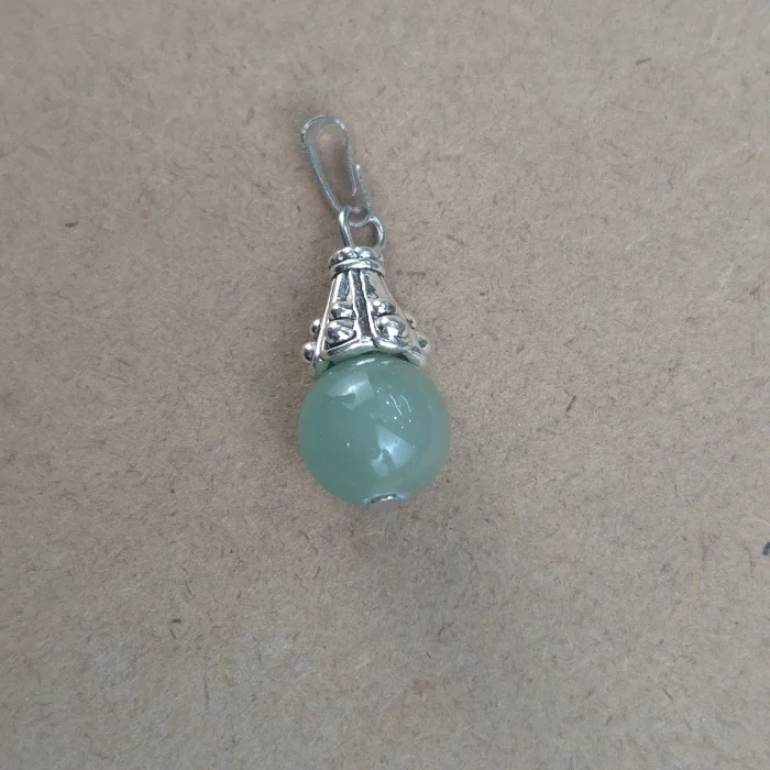 DESEM46-1.webp Dije Esfera con engarce de metal de Cuarzo verde - Imagen 1