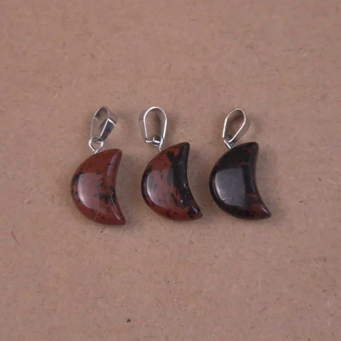 Dije luna de Obsidiana Caoba - Imagen 1