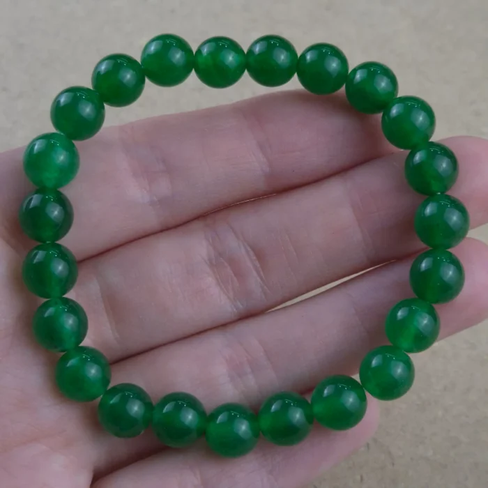 Pulsera 8mm de Ágata verde - Imagen 1
