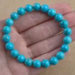 Pulsera 8mm de Turquesa reconstituida - Imagen 2