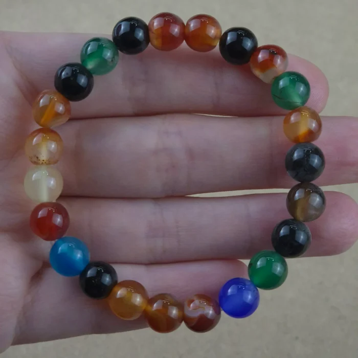 Pulsera 8mm de Agatas teñidas Mixtas - Imagen 1