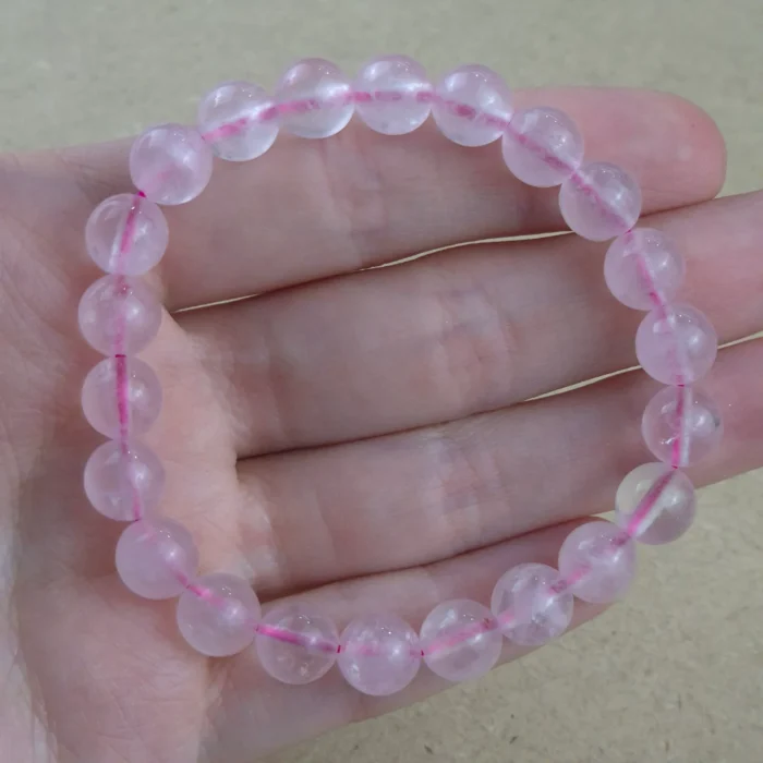 Pulsera 8mm de Cuarzo rosa - Imagen 1