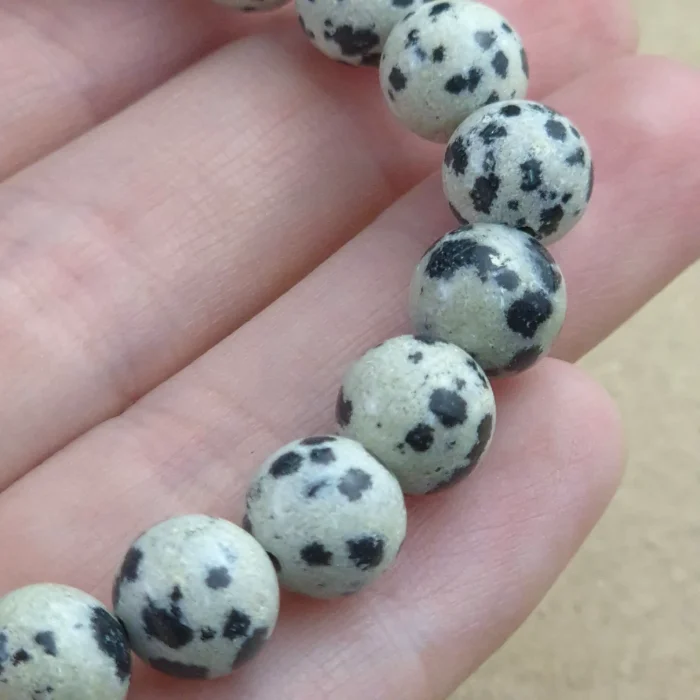 Pulsera 8mm de Jaspe Dalmata - Imagen 1