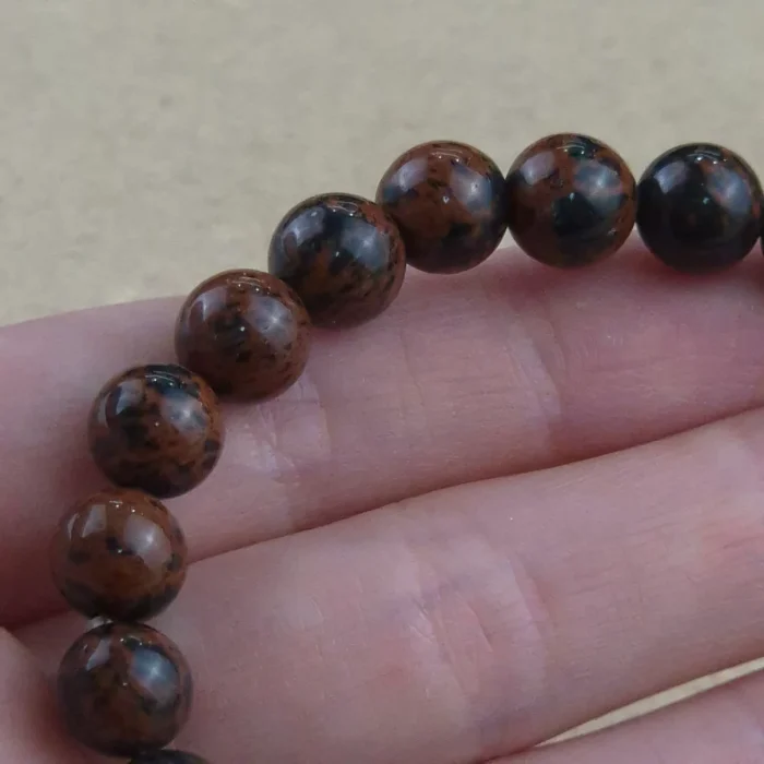 Pulsera 8mm de Obsidiana Caoba - Imagen 1
