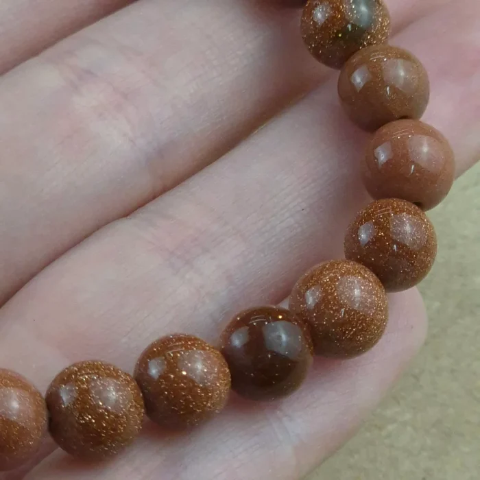 Pulsera 8mm de Piedra del sol Sintetica - Imagen 1