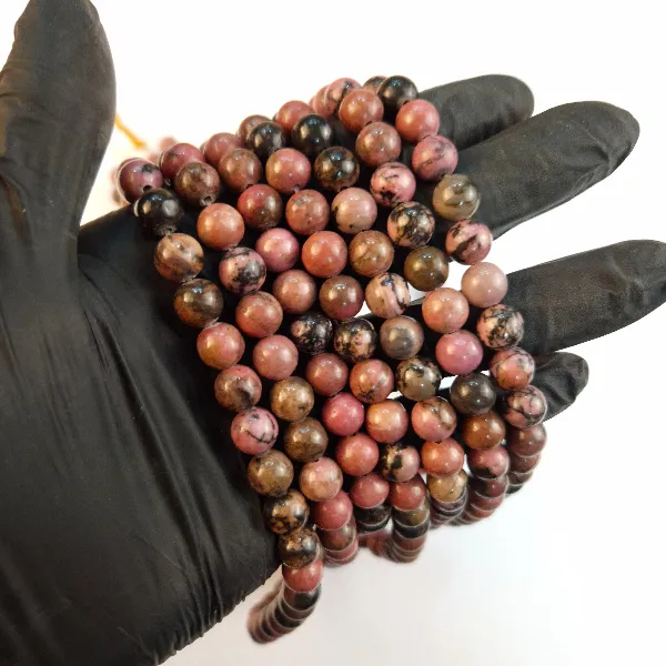 TES8MM 91 Tira 8mm de Rodonita rosa/negro - Imagen 1