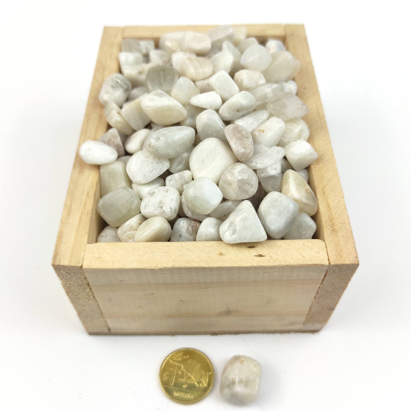 PR(1-2)84 Piedra rolada de 1 a 2 cm de Piedra de la luna Natural 2da - Imagen 1