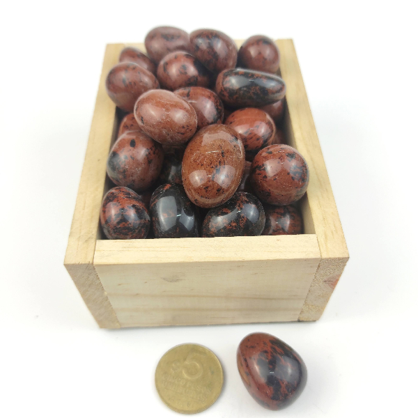 PR(2-3)75 Piedra rolada de 2 a 3 cm de Obsidiana Caoba - Imagen 1