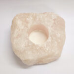 porta velas cuarzo rosa