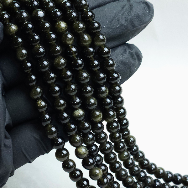 TES8MM 76 Tira 6mm de Obsidiana dorada - Imagen 1