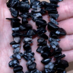 Collar escalla 8-12mm de Obsidiana nevada