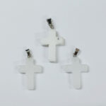 Dije Cruz de Cuarzo blanco