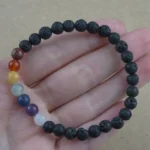 Pulsera 6mm de Siete Chakras con lava - Imagen 2