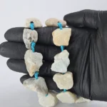 Pieza de piedra perforada en bruto de Amazonita - Imagen 2