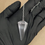 Pendulo facetado de Cuarzo Cristal