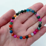 Pulsera 6mm de Ágata teñida Mixtas