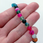 Pulsera 6mm de Ágata teñida Mixtas - Imagen 2