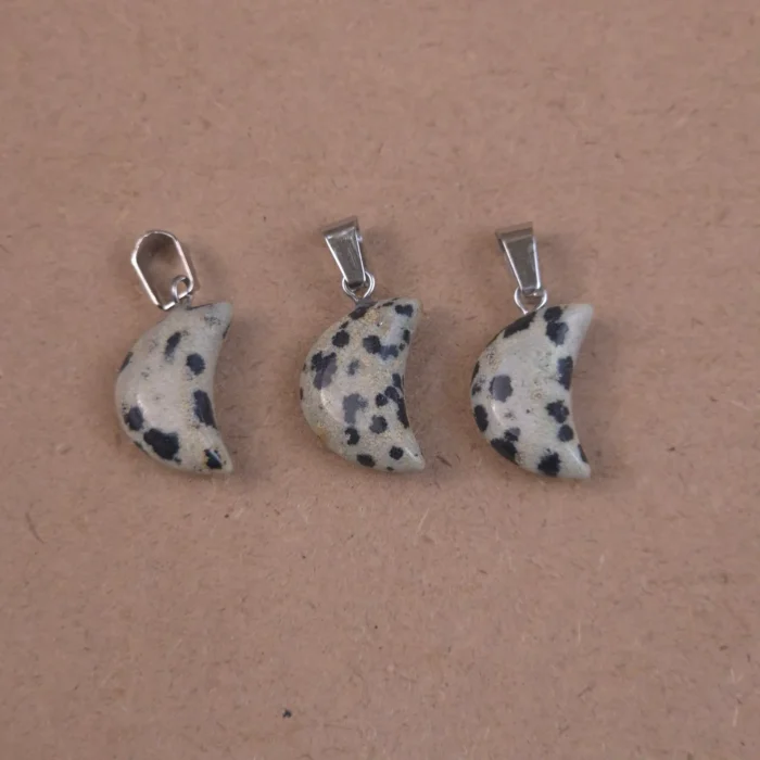 Dije Luna de Jaspe Dálmata - Imagen 1