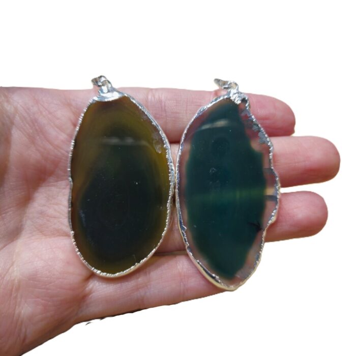 Dije chapa de ágata c/e de Ágata verde - Imagen 1