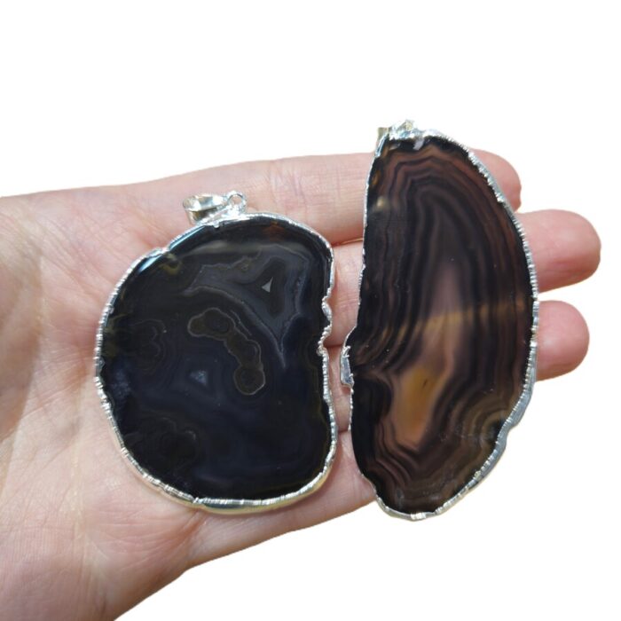 Dije chapa de ágata c/e de Ágata negra - Imagen 1