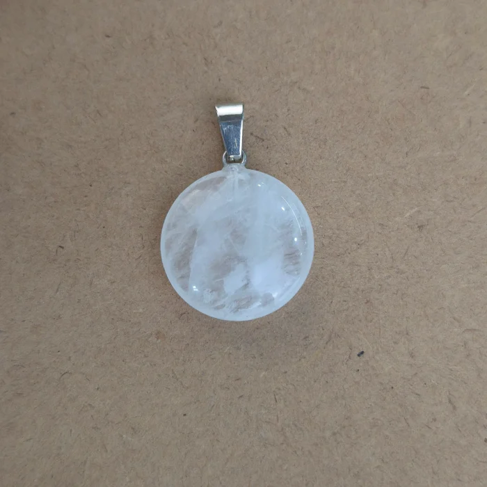 Dije Circular de Cuarzo Cristal - Imagen 1