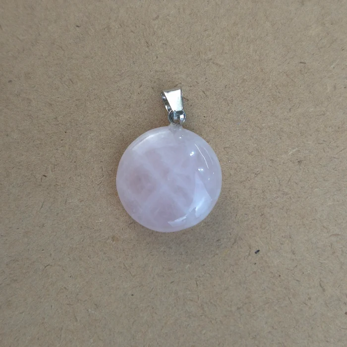 Dije Circular de Cuarzo rosa - Imagen 1