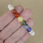 Pulsera 8mm Siete chakras con Fósil - Imagen 2