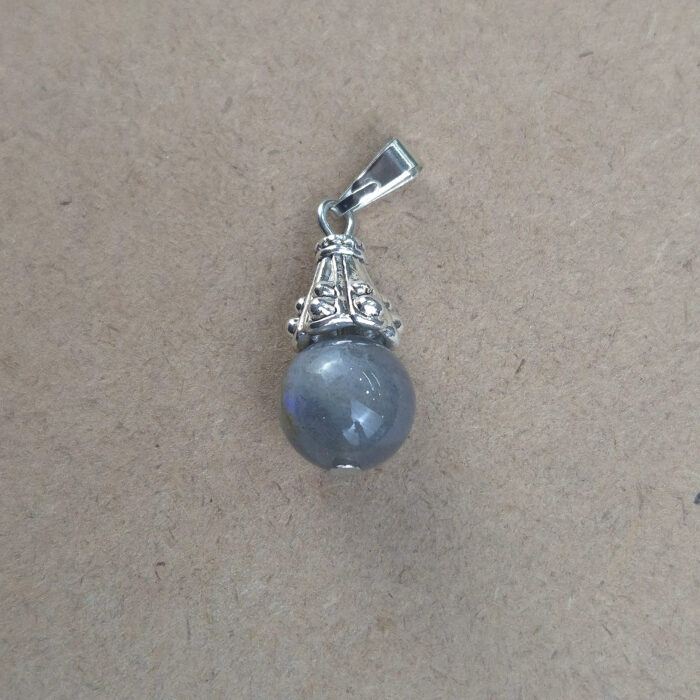 Dije Esfera con engarce de metal de Labradorita - Imagen 2