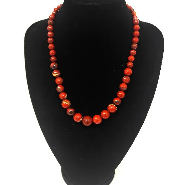COESF66 Collar en esferas de Jaspe rojo - Imagen 1