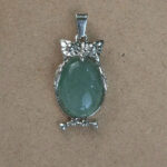 Dije Buho metal de Cuarzo verde - Imagen 2
