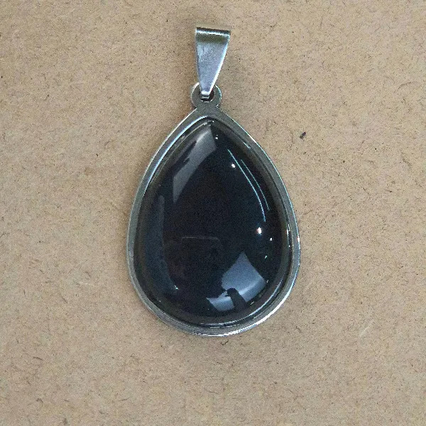 DMA77 Dije gota medalla de Obsidiana negra - Imagen 1