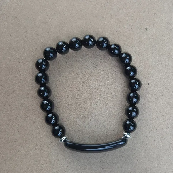 PUCA77 Pulsera con arco de Obsidiana negra - Imagen 1