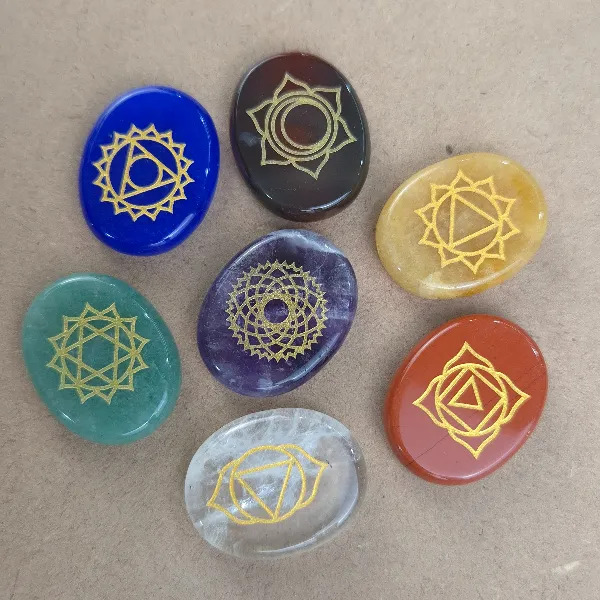 RUNOV99 Set 7 chakras ovalado - Imagen 1