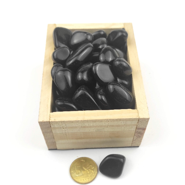 PR(2-3)77 Piedra rolada de 2 a 3 cm de Obsidiana negra - Imagen 1