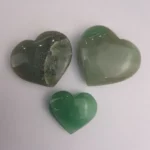 Corazon pulido de Cuarzo verde