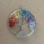 Dije Árbol en piedra y alambre de Siete Chakras - Imagen 2