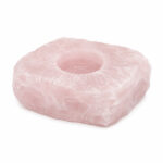 Porta vela de Cuarzo Rosa bruto - Imagen 3