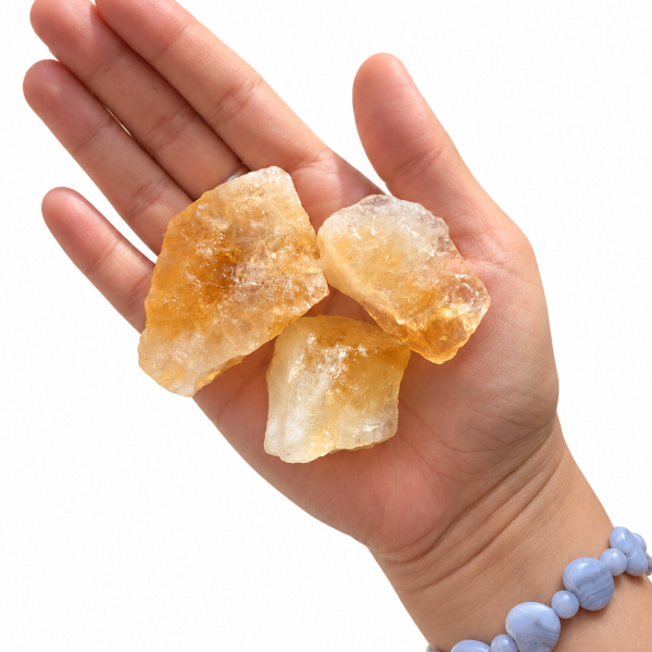 Piedras en bruto de citrino en tonos amarillos y dorados